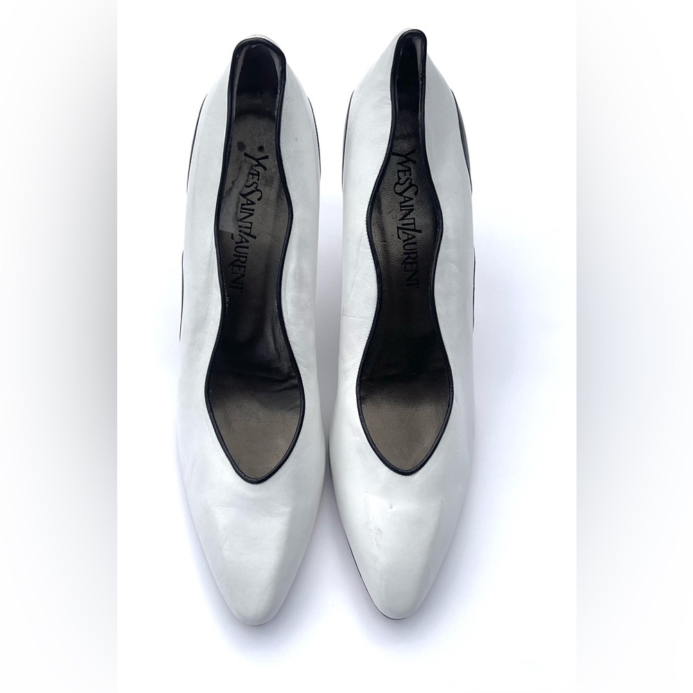 VINTAGE YSL BlackWhite 3” Heels